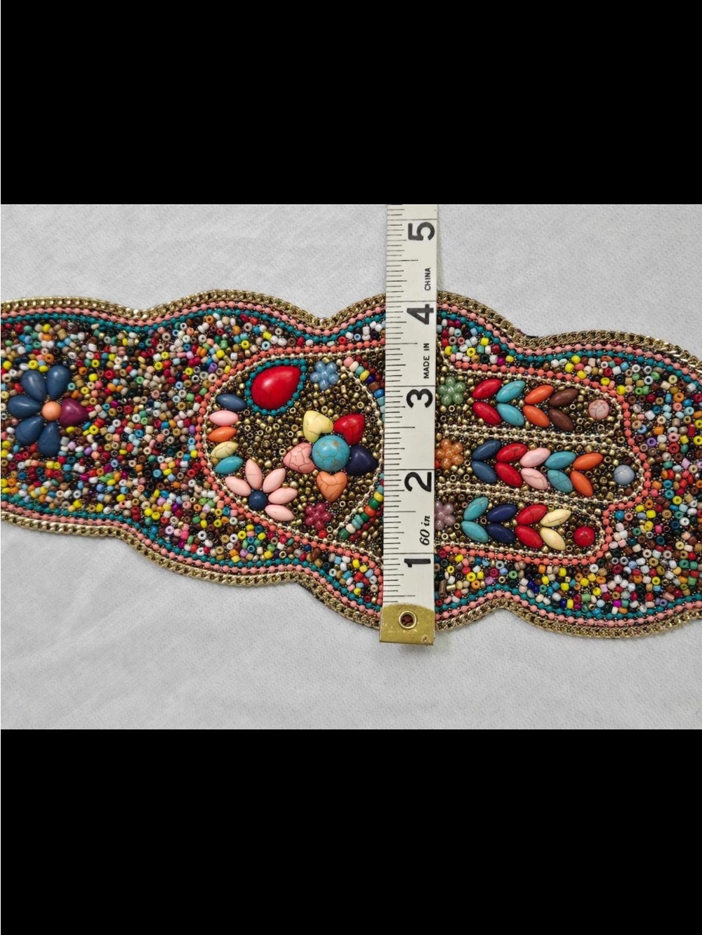 Hand-Beaded Multicolor Women's Waist Belt - Picture 9 of 11